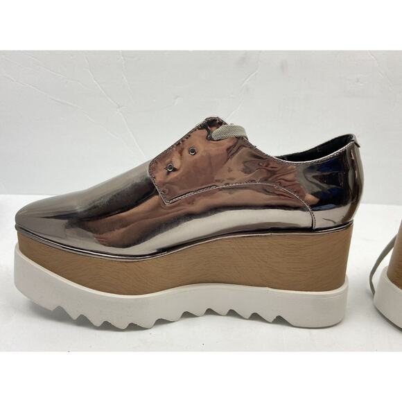 The Label Metallic Rose Gold Platform Square Toe Shoes US Size 8 / UK Size 38 - Picture 7 of 15